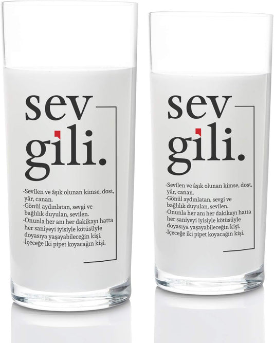 Sevgili Kelime Anlamlı Kadeh Seti