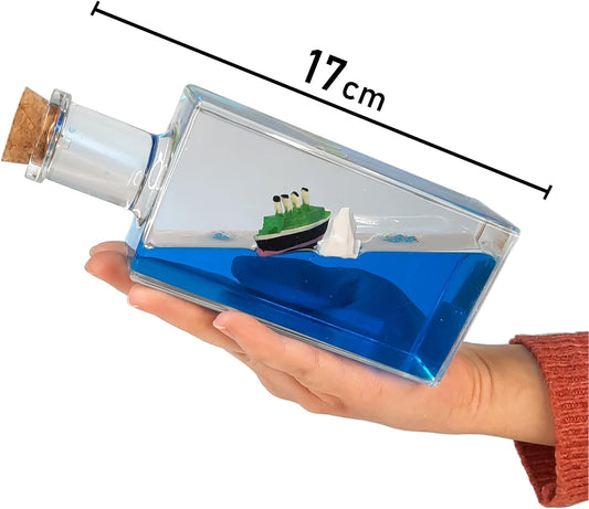 Coverzone Titanic Gemi Sevgiliye Hediye Batmayan Aşk Gemisi Dekoratif Ev Süsü Özel Hediye - Mantar Şişe