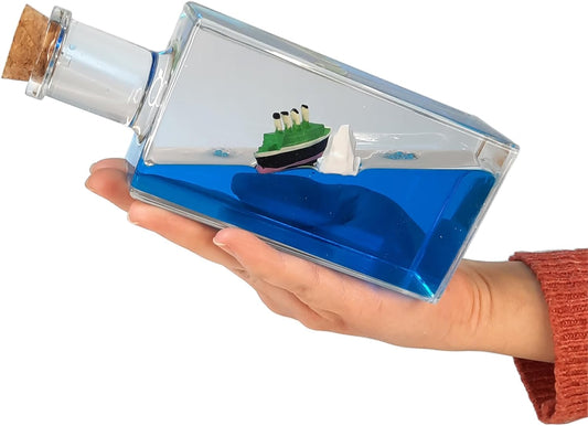 Coverzone Titanic Gemi Sevgiliye Hediye Batmayan Aşk Gemisi Dekoratif Ev Süsü Özel Hediye -  Mantar Şişe